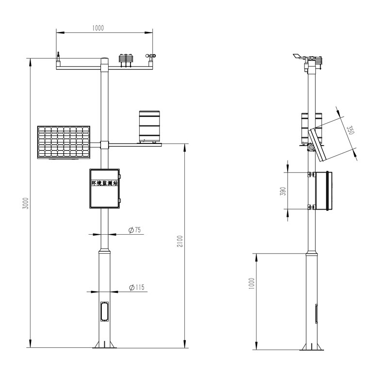 氣象監(jiān)測儀器廠家產品尺寸圖